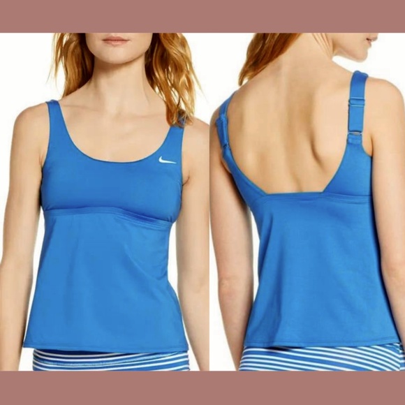 NEW $54 NIKE [ Small ]‎ Essential Tankini Top In Battle Blue - Picture 1 of 11
